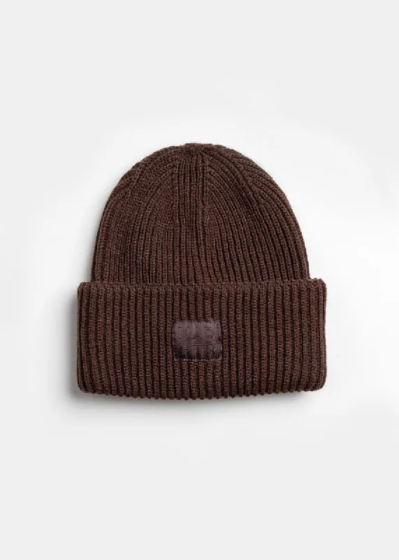 Adult Mad Hatter Ribbed Knit Beanie - Espresso