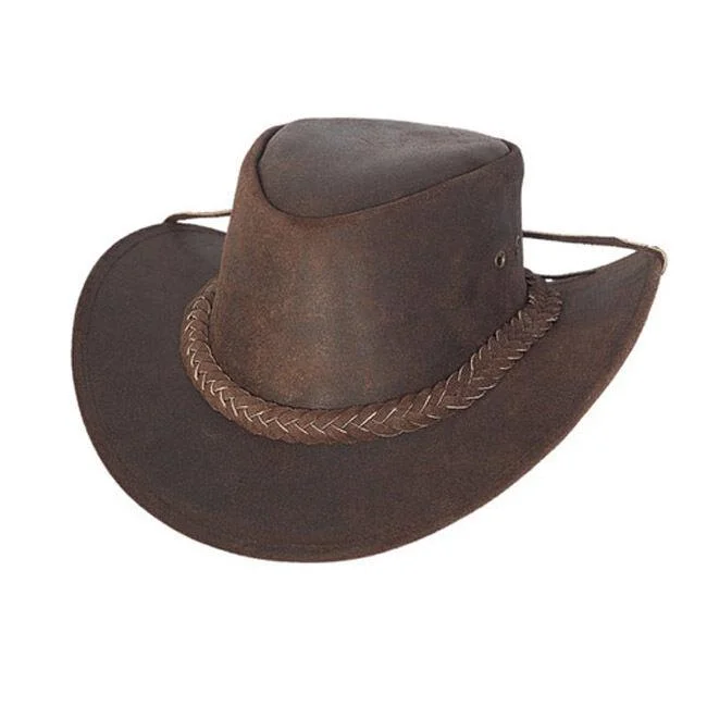 Australian Leather Outback Bush Hat Cowboy Hat Unisex