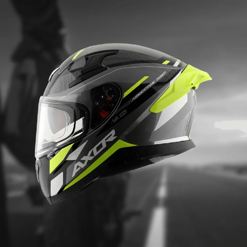 Axor Apex Turbine Gloss Black Neon Grey Helmet