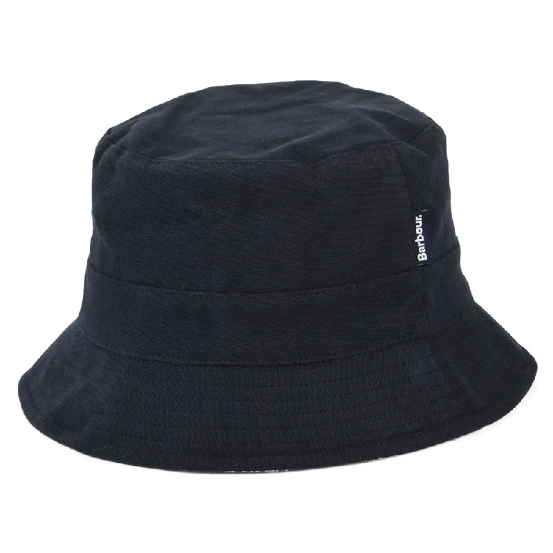 Barbour Hats Cornwall Cotton Reversible Bucket Hat - Navy Blue