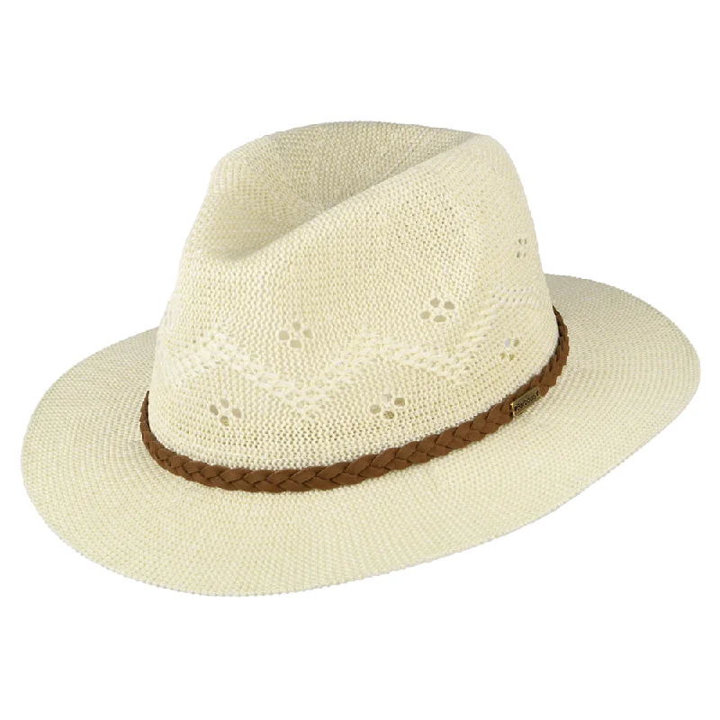 Barbour Hats Flowerdale Crochet Fedora Hat - Cream