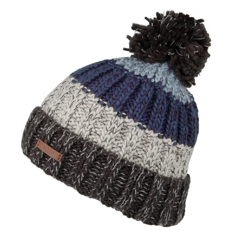 Barts Hats Wilhelm Bobble Hat - Charcoal-Blue