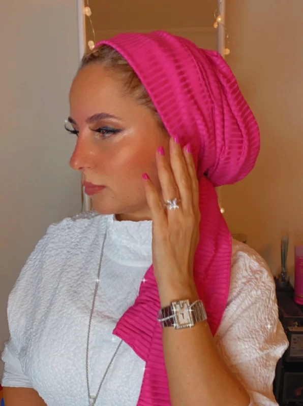 Beanie Wrap Ribbed Jersey - Dark Fuchsia