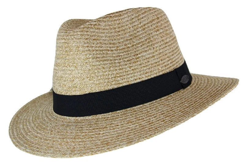 Before Dark Packable Unisex Fedora - Natural/Black