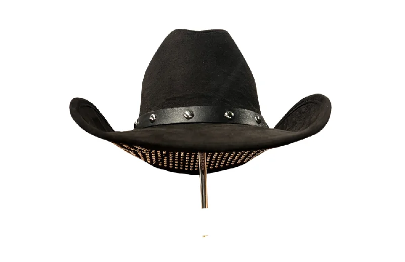 Black cowboy hat with studs