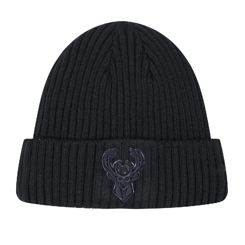 NBA MILWAUKEE BUCKS UNISEX CLASSIC 3BK BEANIE (TRIPLE BLACK)