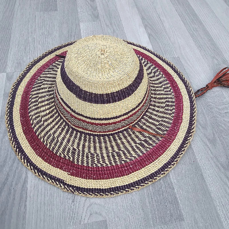 Bolga Hat - African Straw Hat - Straw Sun Hat - BH2