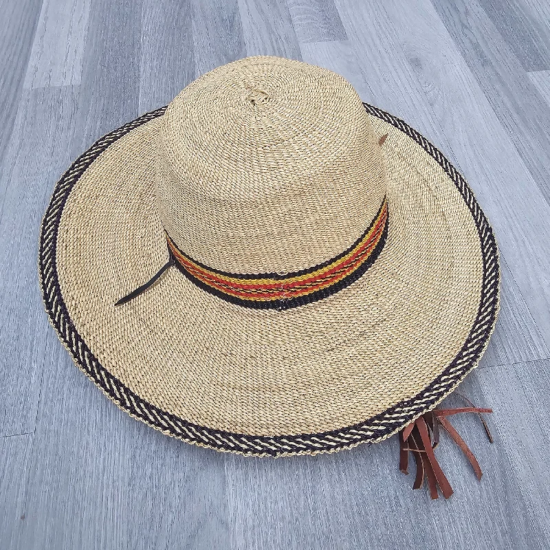 Bolga Hat - African Straw Hat - Straw Sun Hat - BH1