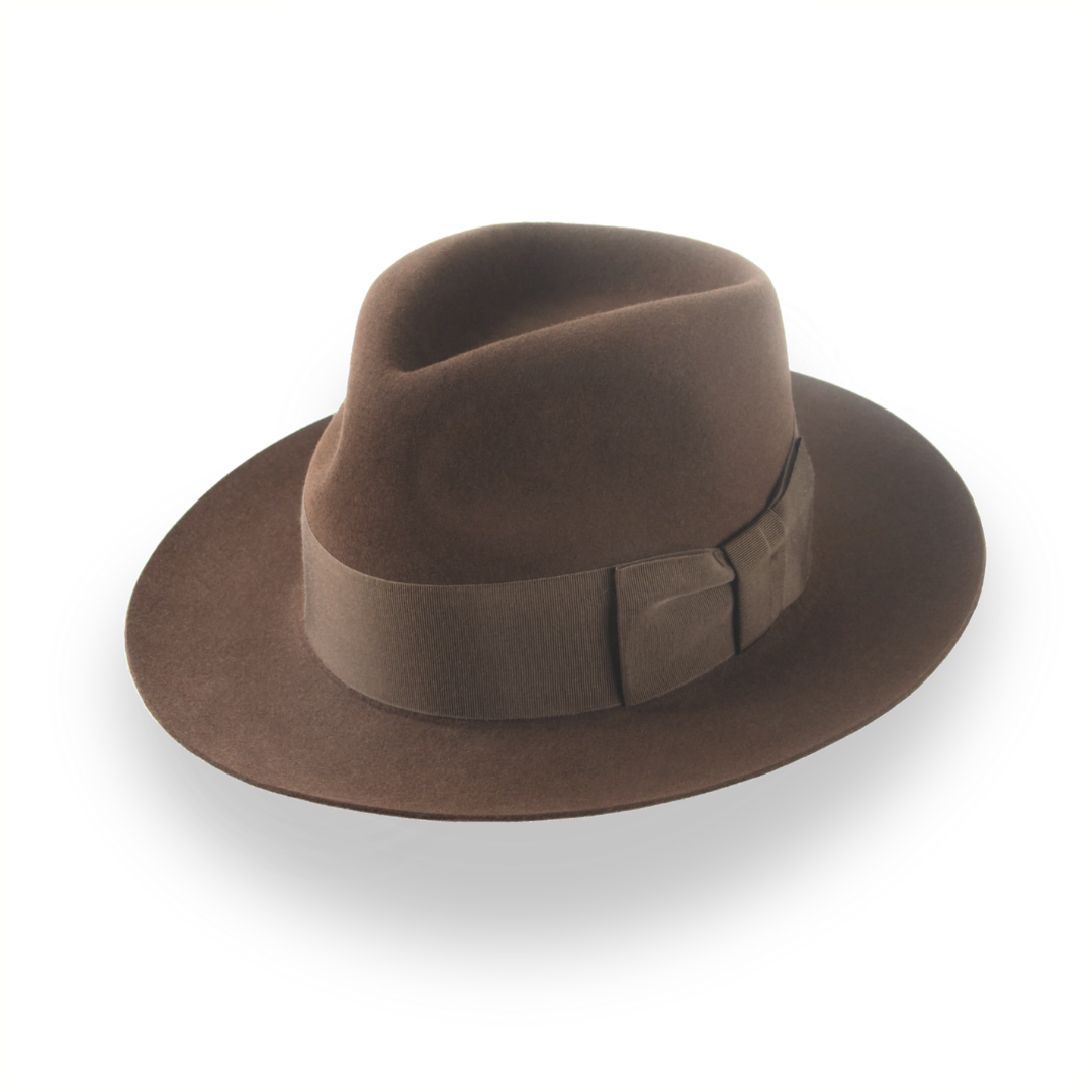 Brown 1940s Slope Back Men's Fedora in Fine Fur Felt | The Savoy