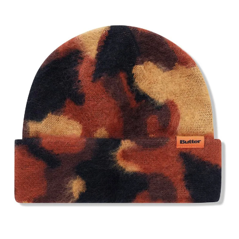 Butter Goods - Mohair Camo Cuff Beanie Burnt Orange