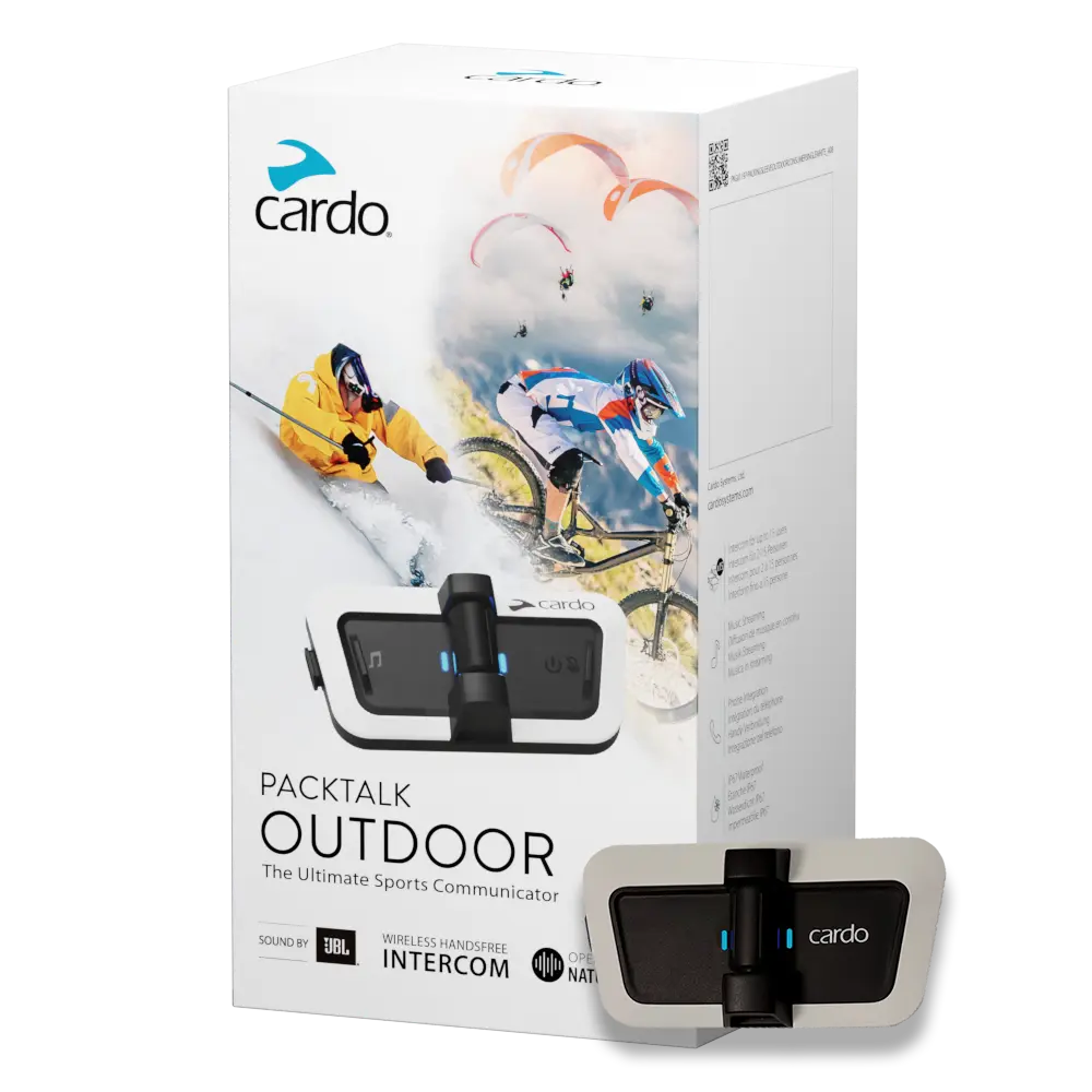 Cardo PACKTALK OUTDOOR (JBL Audio) Bluetooth Intercom - WHITE