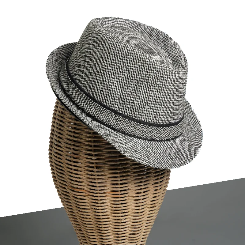 Chokore Classic Plaid Fedora Hat (Light Gray)