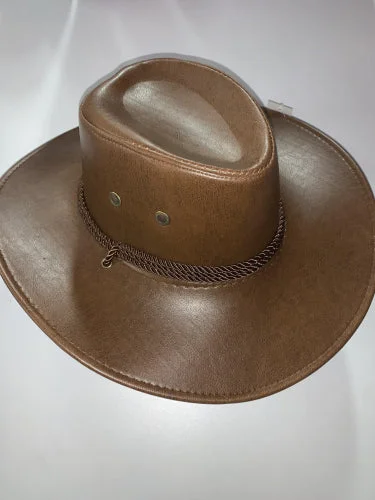 Cowboy Hat - Faux leather Brown