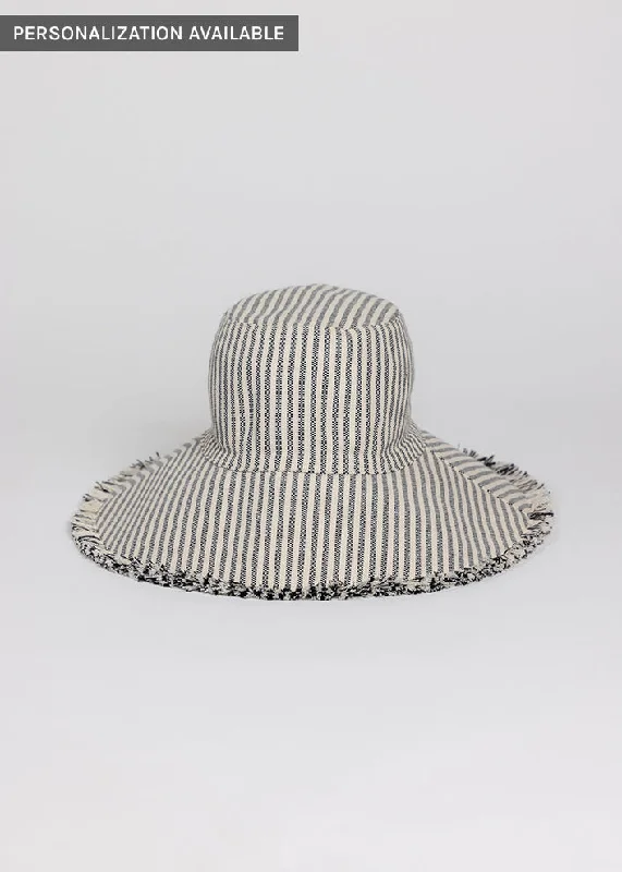 Canvas Packable Sun Hat- Navy Stripe