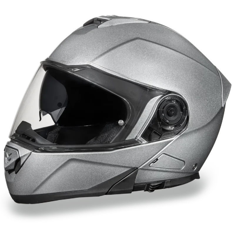 Daytona D.O.T. Glide Silver Metallic Modular Motorcycle Helmet