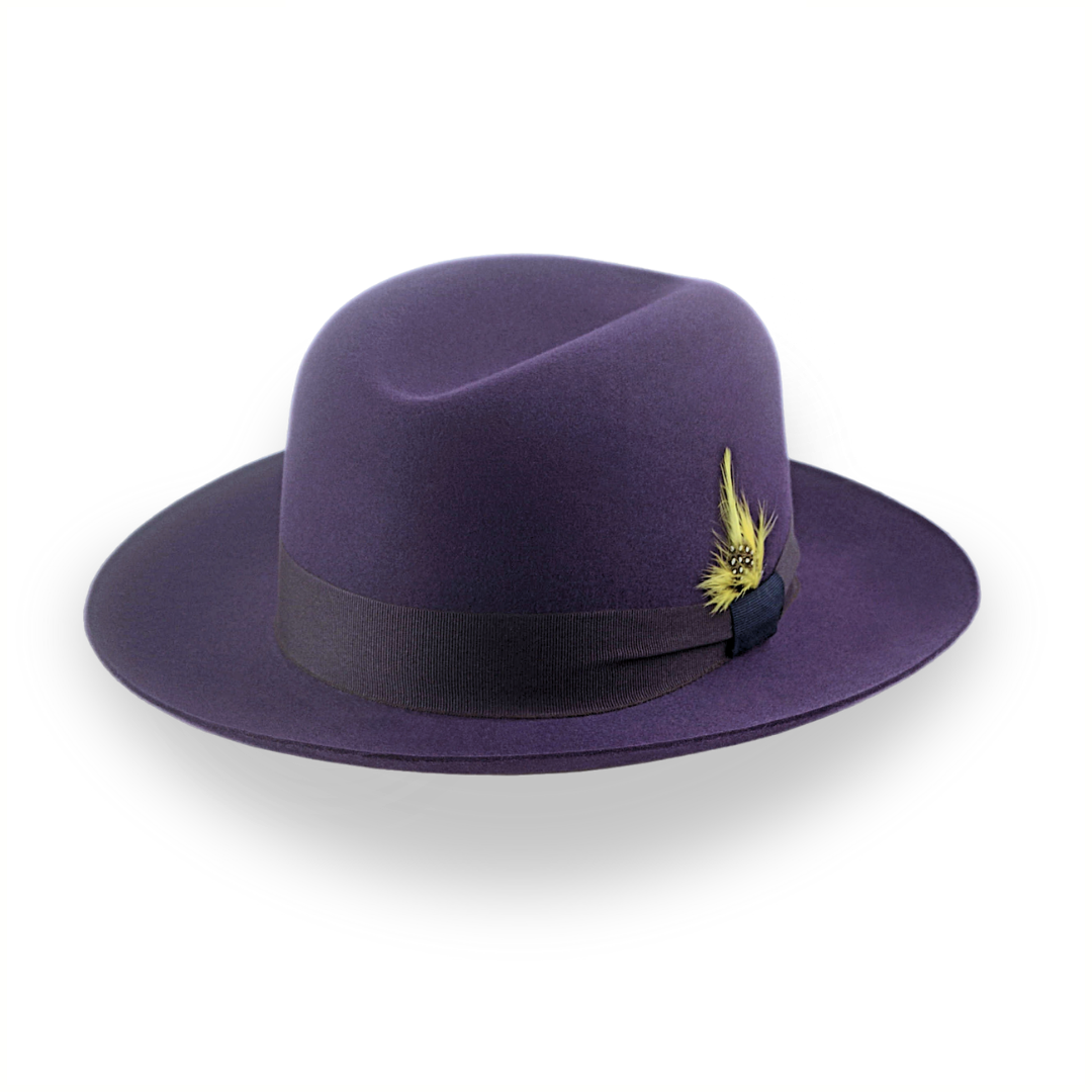 Dark Purple Fur Felt Fedora For Men | The Tobin