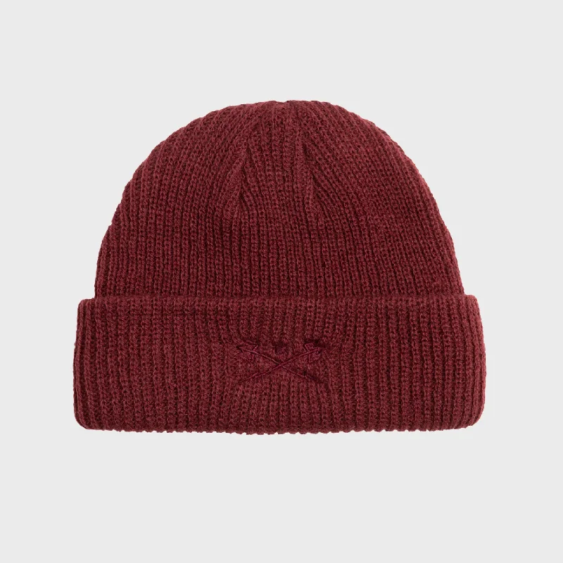 Dark Seas Mens Go To Beanie Hat - One Size - Burgundy