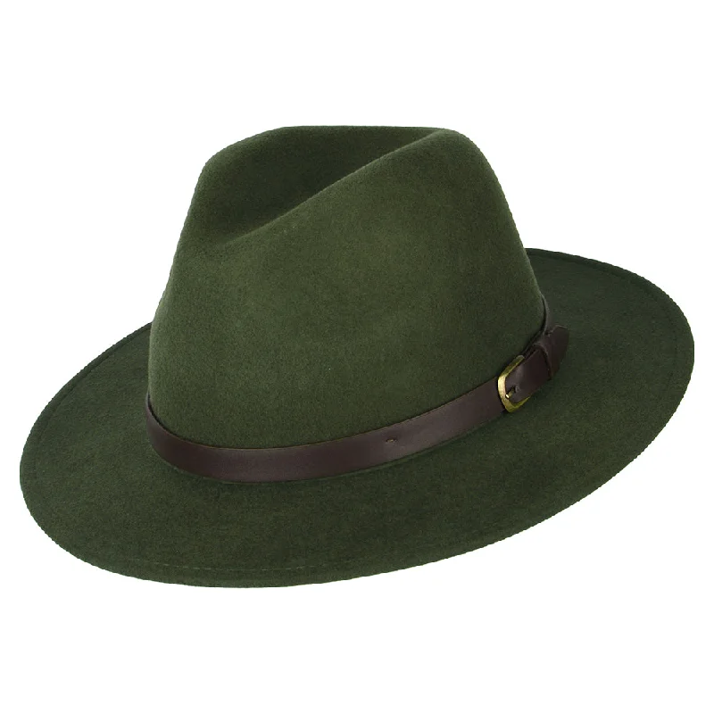 Failsworth Hats Adventurer Showerproof Fedora Hat - Grass Green