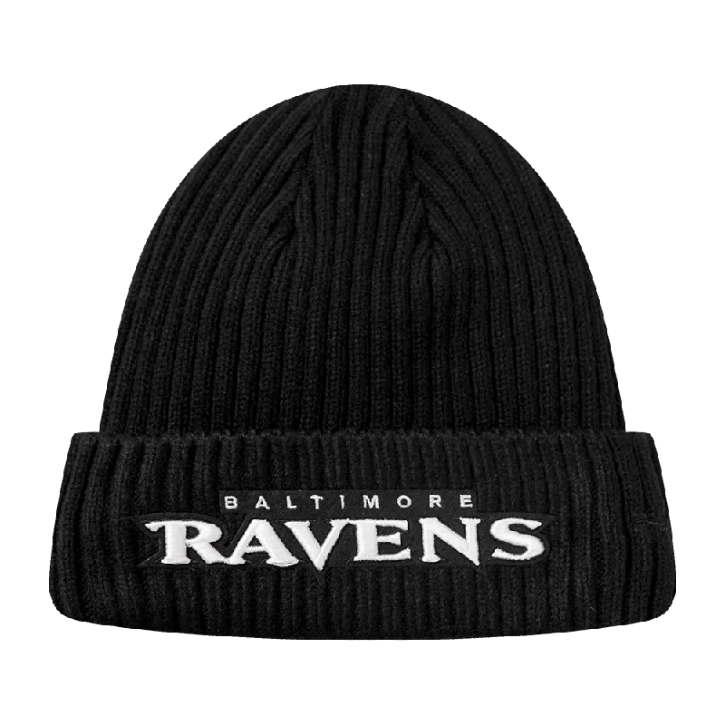 NFL BALTIMORE RAVENS CLASSIC CORE UNISEX BEANIE (BLACK)