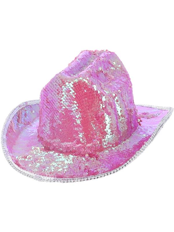 Fever Deluxe Sequin Cowboy Hat, Iridescent Pink