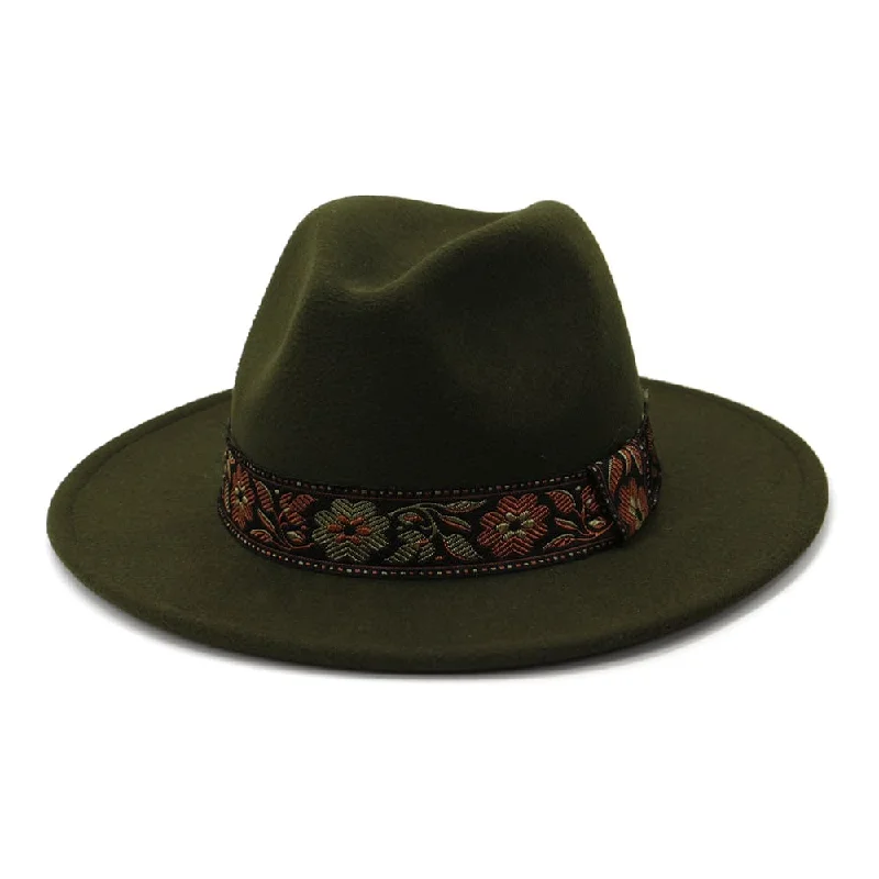 Floral Ribbon Fedora Hat