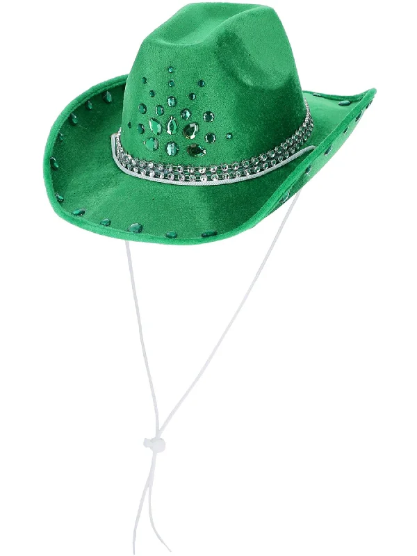 Green Rhinestone Cowboy Hat