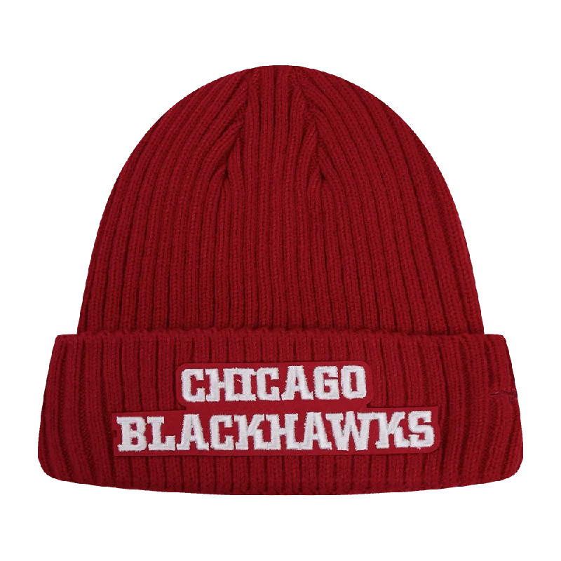 NHL CHICAGO BLACKHAWKS CLASSIC CORE UNISEX BEANIE (RED)