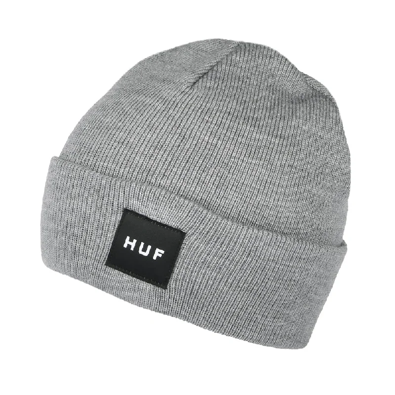 HUF Box Logo Beanie Hat - Heather Grey