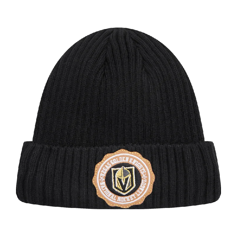 NHL VEGAS GOLDEN KNIGHTS CREST EMBLEM BEANIE (BLACK)