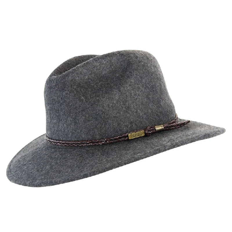 Jacaru Hats Outback Fedora - Dark Grey