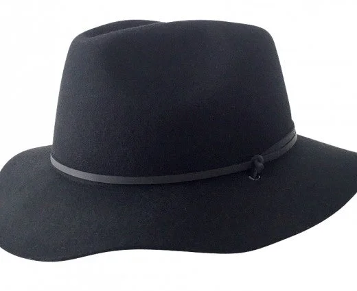 Jacaru Hats Poet Fedora - Black