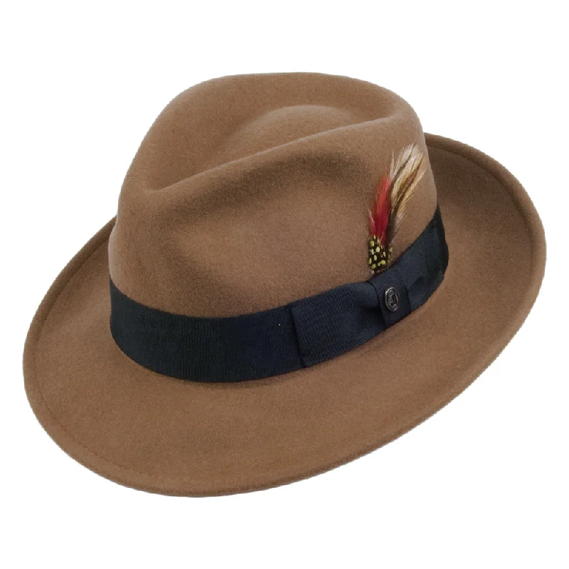 Jaxon & James Crushable C-Crown Wool Felt Fedora Hat - Pecan