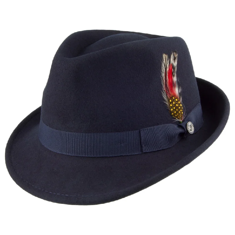 Jaxon & James Detroit Trilby Hat - Navy Blue