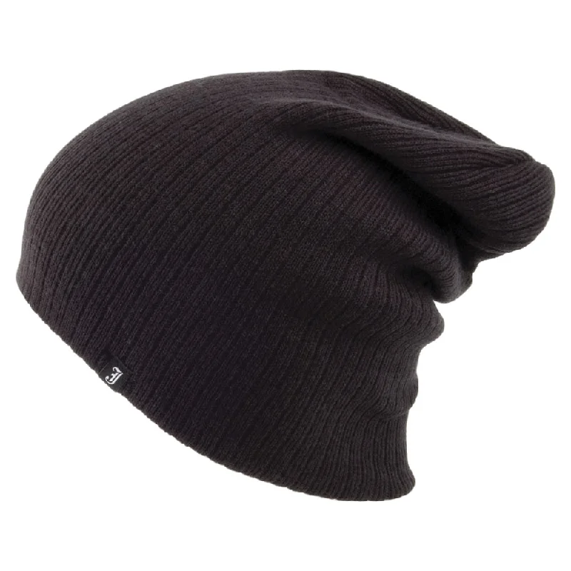 Jaxon & James Oversized Ribknit Beanie Hat - Black Wholesale