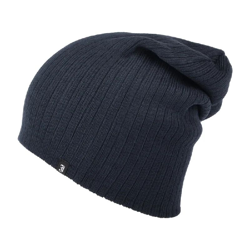 Jaxon & James Oversized Ribknit Beanie Hat - Navy Blue Wholesale