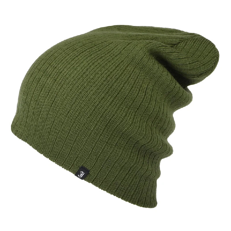 Jaxon & James Oversized Ribknit Beanie Hat - Olive