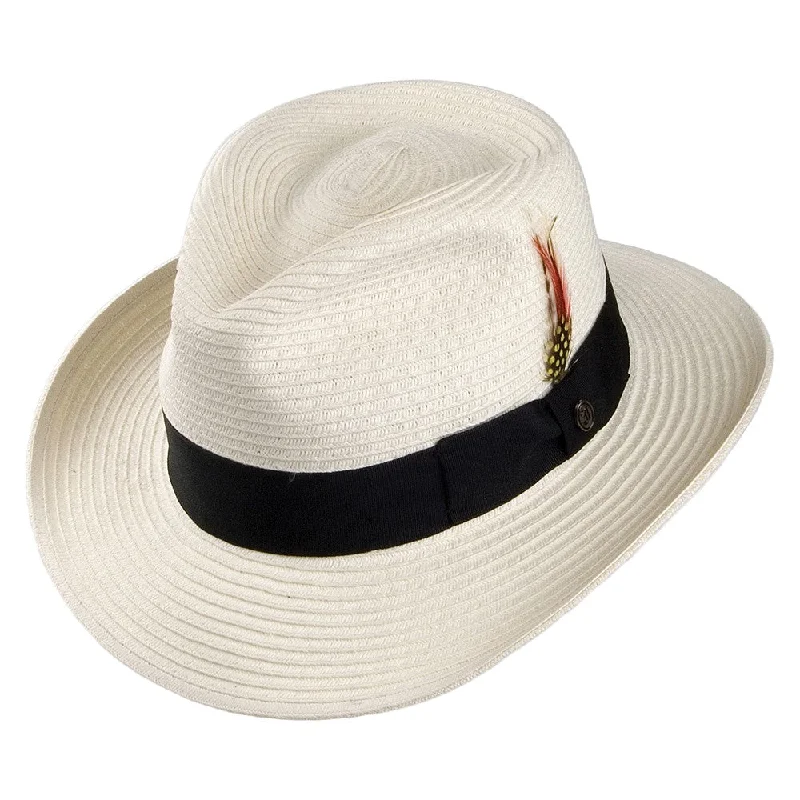 Jaxon & James Summer C-Crown Straw Fedora Hat - Ivory