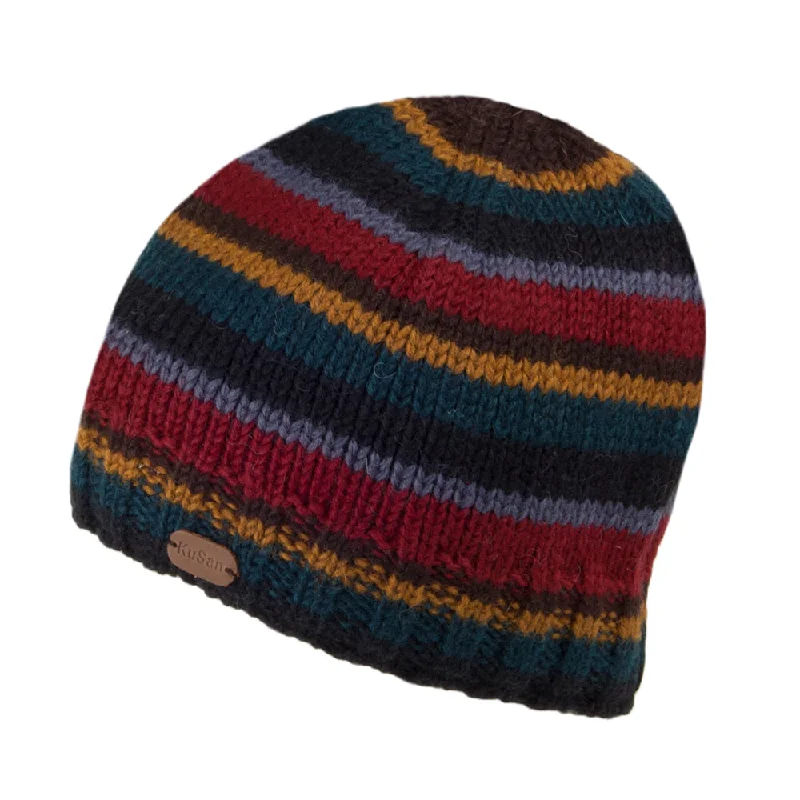 Kusan Brooklyn Striped Beanie Hat - Multi-Coloured