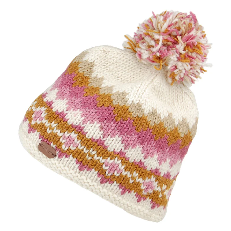 Kusan Short Bobble Hat - Caramel-Cream