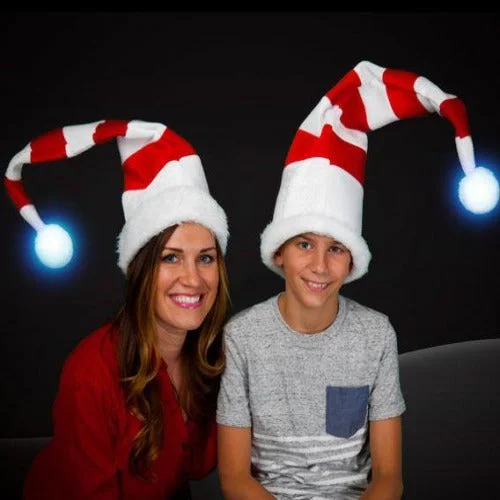 LED Light Up Santa Claus Christmas Dr. Seuss Hats - Pack of 12