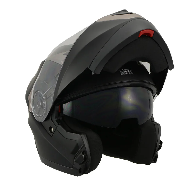 Milwaukee Performance Helmets MPH9804DOT Matte Black Modular Racing