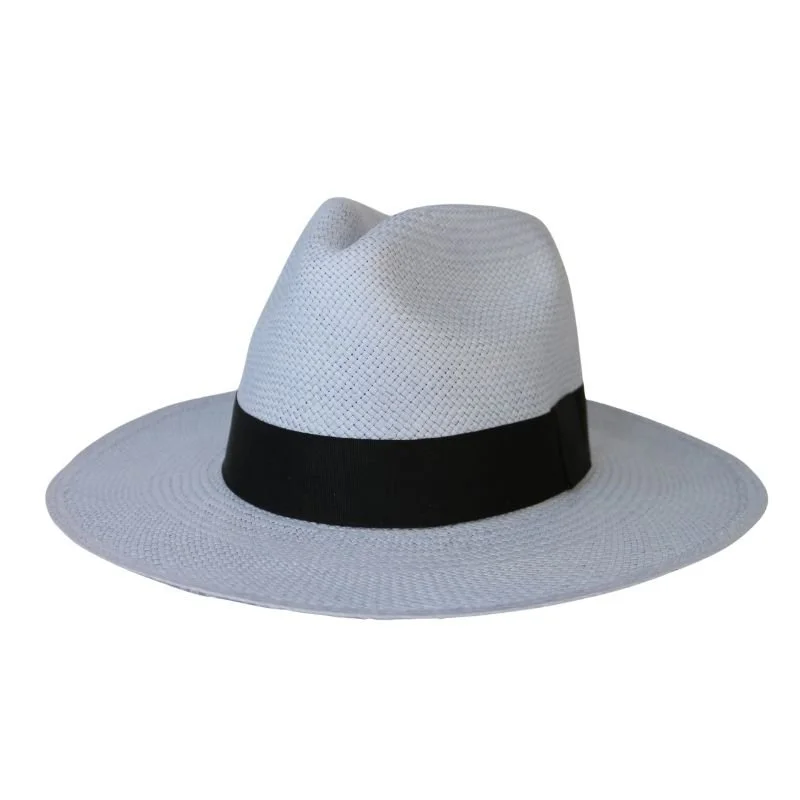 Ronnel Panama Straw Blue Fedora Hat | The Martin