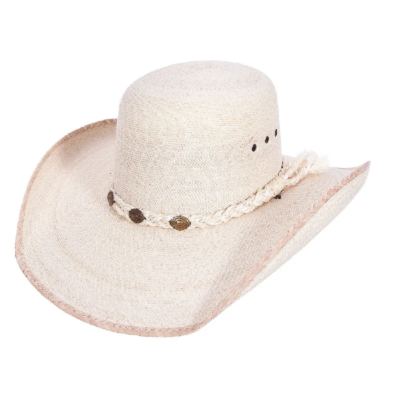 Open Crown Palm Leaf Cowboy Hat