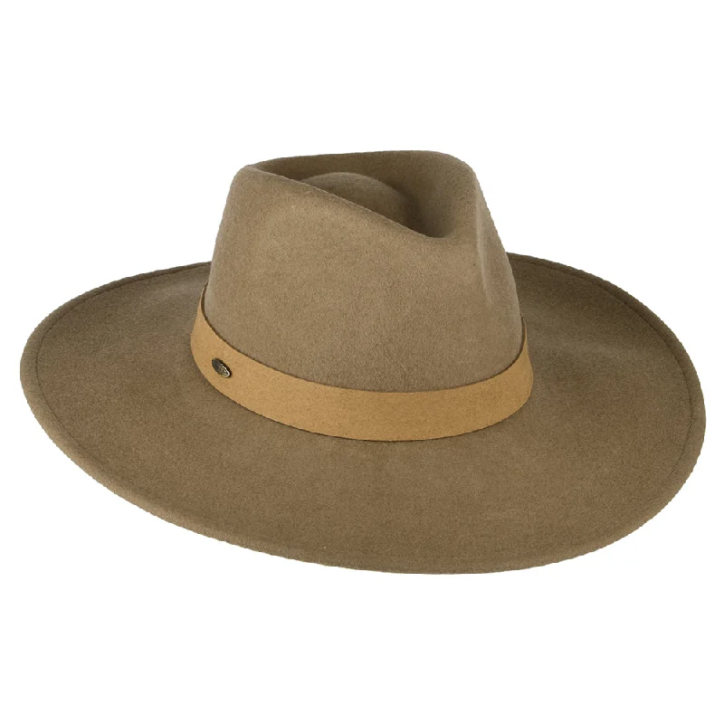 Scala Hats Inaki Wool Felt Safari Fedora Hat - Camel