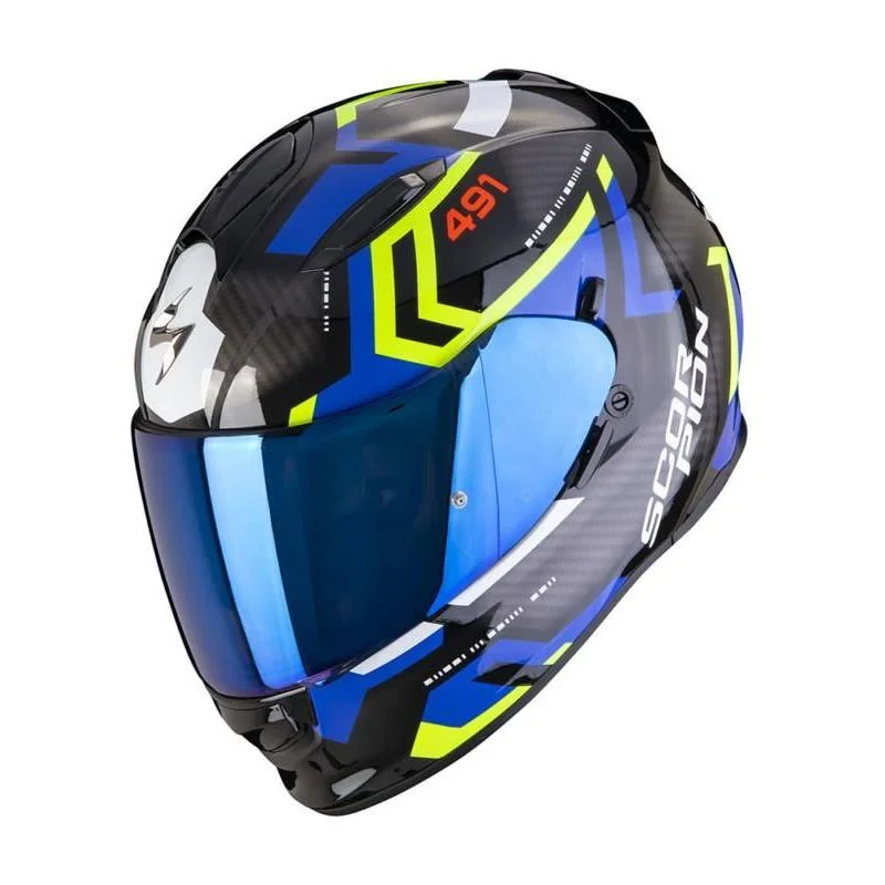 Scorpion EXO 491 Spin Full Face Helmet Black / Blue / Yellow