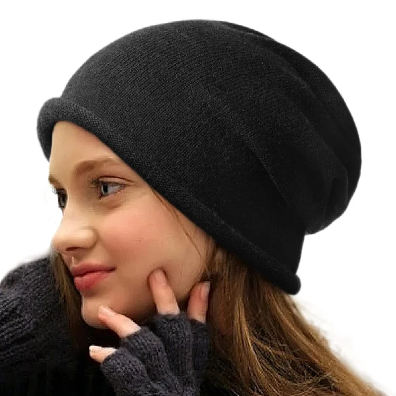 Cashmere Knitted Slouchy Beanie