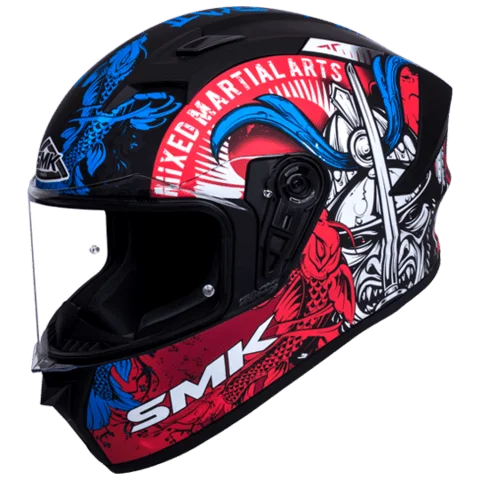 SMK Stellar Samurai Matt Black Grey Red Blue MA253