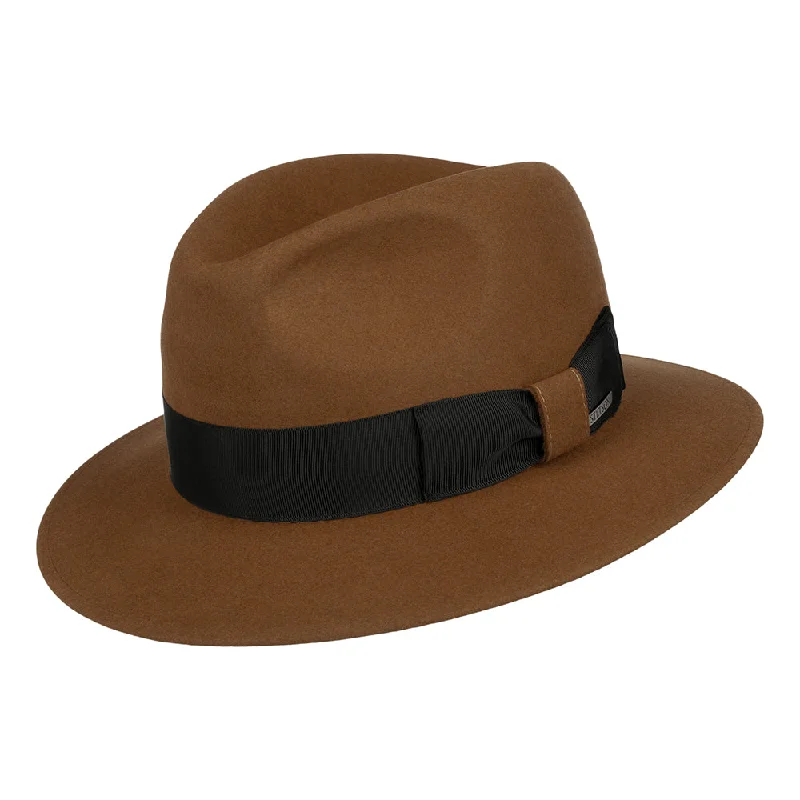 Stetson Hats Lestoca Traveller Beaver Blend Fur Felt Safari Fedora Hat - Brown