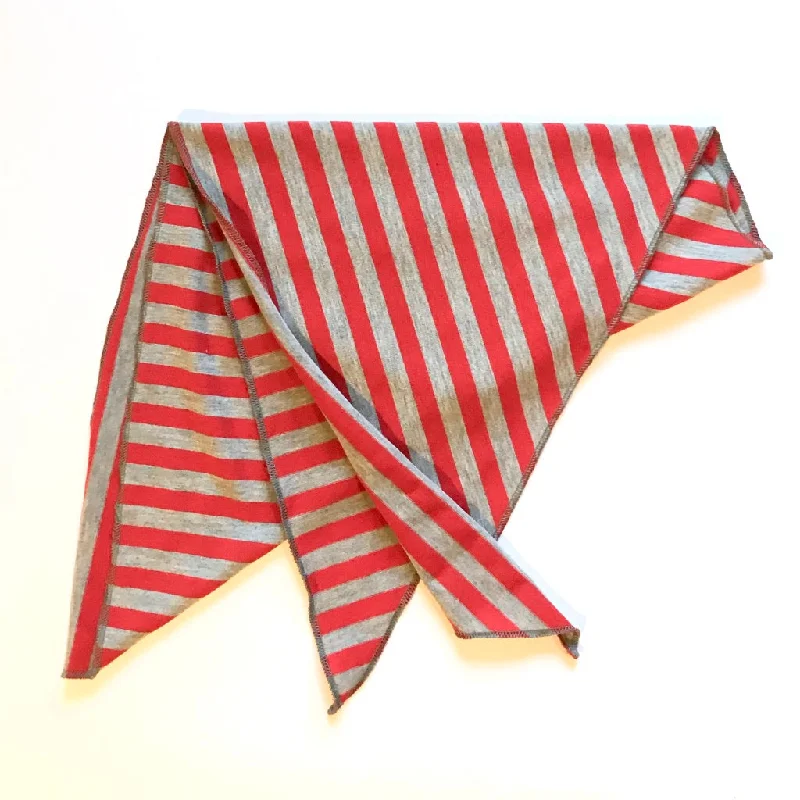 Stripe Chemo Headscarf Bandana Red Grey