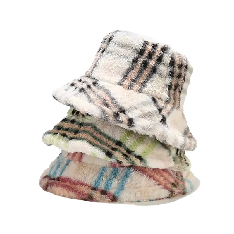 Taylor Fur Plaid Bucket Hat